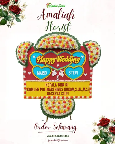 Karangan Papan Bunga Pernikahan di Sempaja Barat